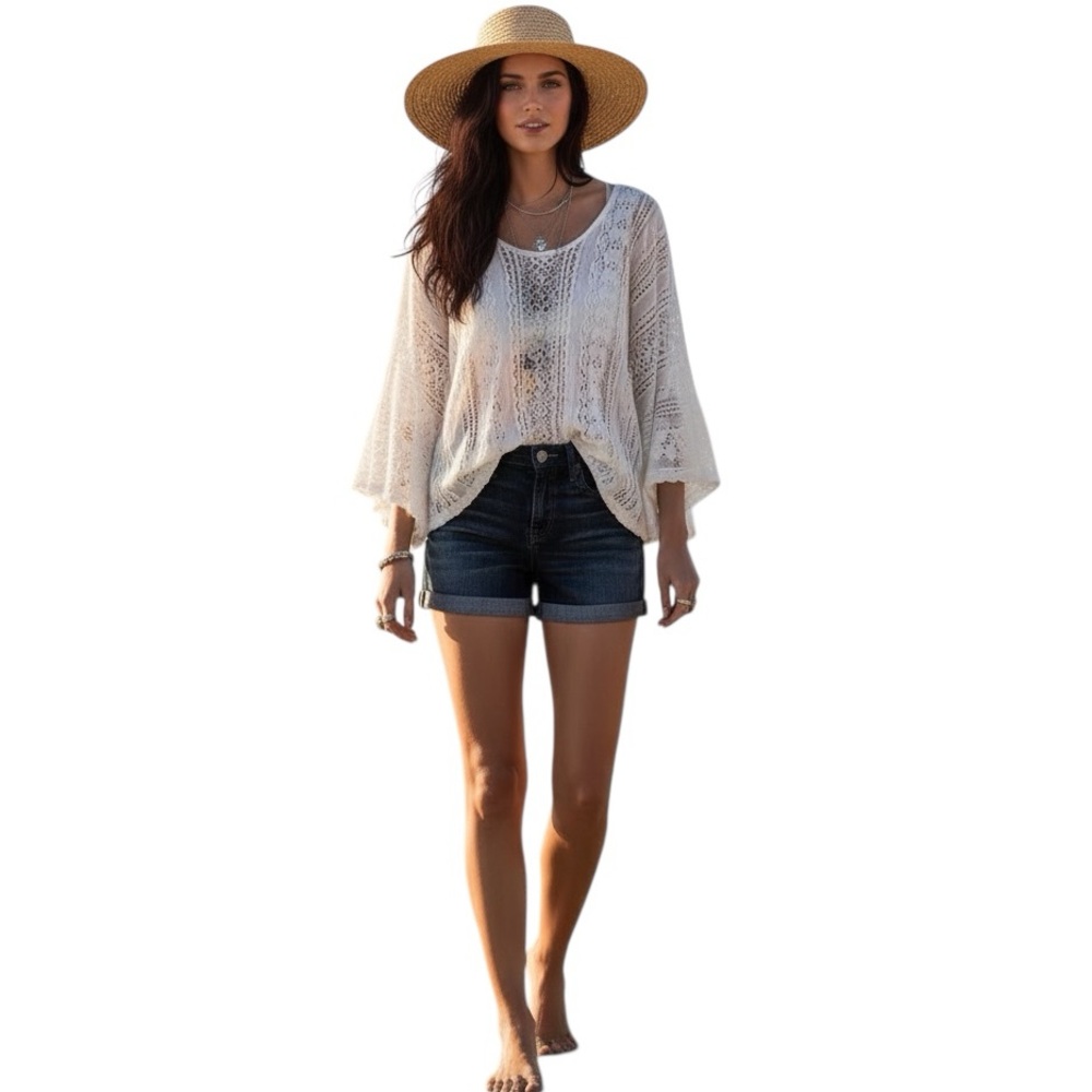 Vince ‘Mason’ Relaxed Rolled Denim Shorts Size 24